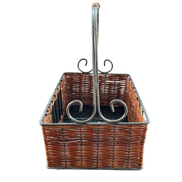 Basket Wire Brown Wicker Metal Apple Plaque - Picture 3 of 5